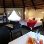 Inside a pool chalet