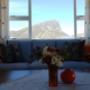 Spacious living room with views