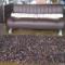 DARK BROWN 100% LEATHER SHAGGY RUG