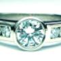Channel set diamond engagement ring