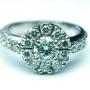 Diamond cluster engagement ring