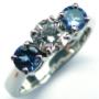 Tanzanite & Diamond trinity engagement ring