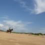 Riding on the beach