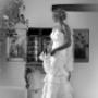 A beautiful Duchesses satin couture wedding gown,