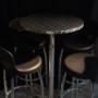 brushed aluminium cocktail tables