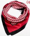 Printed Striped Silk Scarf