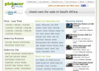 Pickacar.co.za's website