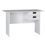 2-drawer white wood office desk -Dimensions: 120cm