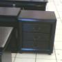 Dark solid wood pedestals
