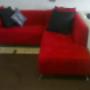 RIcca Corner Unit-Red Suede- 2mx1.8m