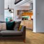 The Heterogeneous Vinyl flooring in Texas Oak 136L from Belgotex’s Strut range is a durable flooring solution that will give your home office a modern look.