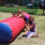 Kids with Inflatable Bunkers