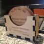 Corporate gift - wood coaster in holder