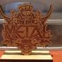 Wood trophy laser cut & engraved