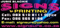 Jurie Blackie Signs & Printing