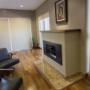 Renovated family room with fireplace