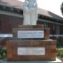 Outdoor plaques for staue at Sacred Heart College