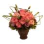 Pink roses in ceramic vase