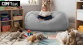 Corduroy Sofazak beanbag in Dove Grey