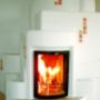 Greek Style Fireplace with big flame