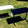 Small nail tables in steel frame – Black/White