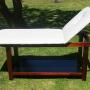 Wooden framed massage table, bed/plinth