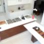 White & Mahogany Kitchen