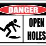 Uploaded by visitor on 2016/12/28 - Danger Open Holes Sign