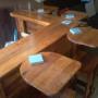 Rustic wood bar counter