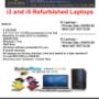 Refurbished i3 & i5 laptops