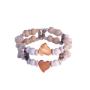 Brown, white and cream memory wire bracelet