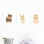 Farm Friends - Nursery Canvas Wall Art - Set of 3 (200mm x 200mm)