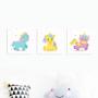 Magical Unicorns - Nursery Canvas Wall Art - Set of 3 (200mm x 200mm)