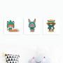 Winter Cuteness - Nursery Canvas Wall Art - Set of 3 (200mm x 200mm)