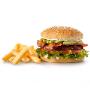 Bacon, Avo & Cream Cheese Burger & chips