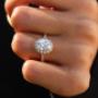 2ct Gold Oval Halo Engagement Ring