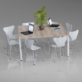 Modern Meeting Table with White Chairs – Office Furniture Near Me in Sandton, Rosebank & Midrand