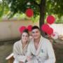 Couple in spa garden