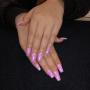 pink chrome finish acrylic and gel