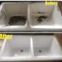 Before & After Double concrete kitchen sink