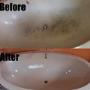 Before and after stone bathtub