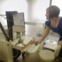 Dr. Adéle Roux performing lung function test