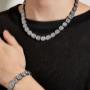 Iced Out Decore Rhinestone Necklace & Bracelet