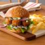 Vegetarian Falafel gourmet burger from Mugg & Bean.