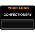Black Write & Wipe Card with Logo, Price Label Holder & Description