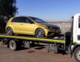 Flatbed car towing