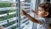 Polycarbonate horizontal clear burglar bars prevent child from climbing out of window