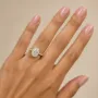 Elongated Cushion Cut Halo Engagement Ring Yellow Gold Moissanite Rings South Africa
