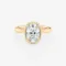 2ct Elongated Cushion Bezel Solitaire Moissanite Engagement Ring