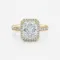 2ct Halo Pavé Radiant Cut Moissanite Engagement Ring